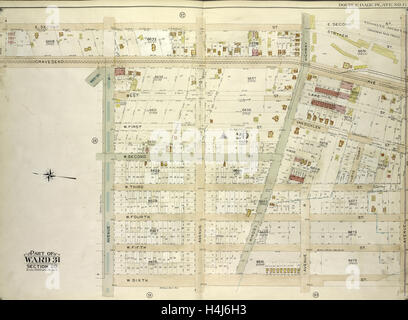 Brooklyn, Bd. 7, doppelte Seite Platte Nr. 11; Teil der Gemeinde 31, Abschnitt 20; Karte von E. 2nd St., Avenue S, W. 6th St begrenzt. Stockfoto