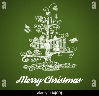 Christmas Tree Hintergrund, trendigen Design auf Tafel. Stock Vektor