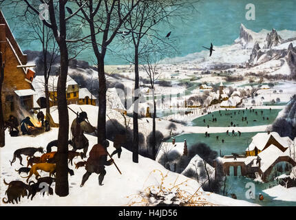 Jäger im Schnee (Winter) von Pieter Bruegel der ältere, Öl auf Holz, 1565 Stockfoto