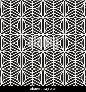 Vektor nahtlose schwarz-weiß ethnischen geometrische Blumenmuster Stock Vektor