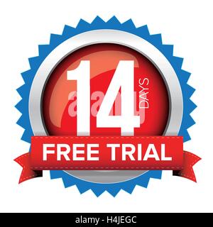 14 Tage kostenlose Testversion Abzeichen Stock Vektor