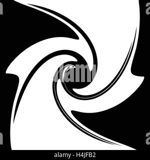 Spirale, wirbelnden Flüssigkeit-ähnliche Form. Abstrakte monochrome Darstellung. Stock Vektor
