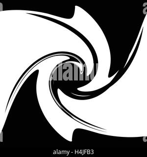 Spirale, wirbelnden Flüssigkeit-ähnliche Form. Abstrakte monochrome Darstellung. Stock Vektor