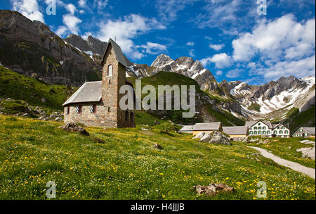 Meglisalp Sommer einzige Dorf im Appenzeller Alpen, Schweiz, Europa Stockfoto