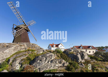 Windmühle, Fiskebäckskil, Bohuslän, Westschweden, Schweden Stockfoto
