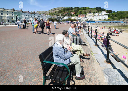 Llandudno Promenade an der Küste von Nordwales Stockfoto