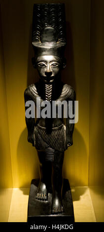 Die Statue des Amun. Basalt. Kopieren. Museum des Mittelmeers und vorderasiatischen Altertümer. Stockholm. Schweden. Stockfoto