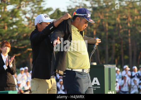 Sayama Golfclub, Saitama, Japan. 16. Oktober 2016. Hideki Matsuyama, 16. Oktober 2016 - Golf: Japan Open Golf Championship 2016 Award Ceremony am Sayama Golf Club, Saitama, Japan. © NipponNews.net/AFLO/Alamy-Live-Nachrichten Stockfoto