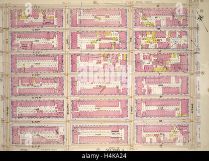 Platte 25, Teil von Abschnitt 5: begrenzt durch E. 77th Street, Avenue A, E.71st Street und Third Avenue, New York, USA Stockfoto