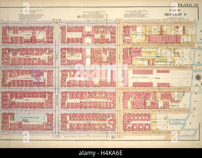 Tafel 37, Teil von Abschnitt 6: begrenzt durch E. 105. Street, 1st Avenue E. 100. Street und Third Avenue, New York, USA Stockfoto