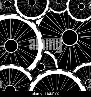 Straßen- und Mountainbike Fahrrad-Räder und Reifen-Muster Stockfoto