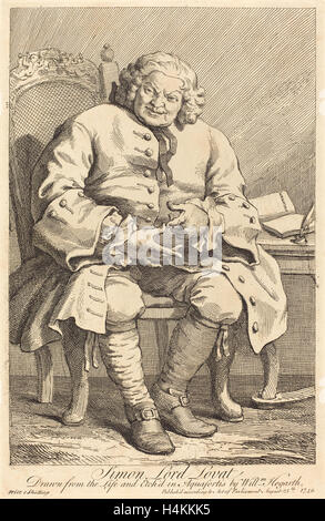 William Hogarth (Englisch, 1697-1764), Simon Lord Lovat, 1746, Radierung Stockfoto