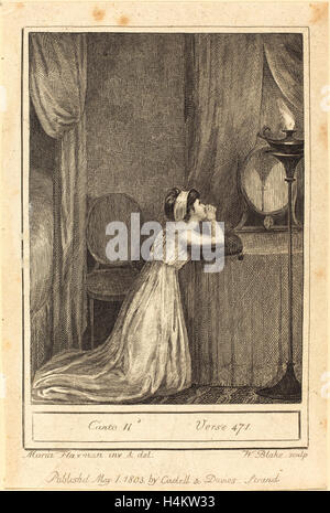 William Blake nach Mary Ann Flaxman, Brite/Britin (1757-1827), Canto II, Vers 471, 1803, Gravur Stockfoto