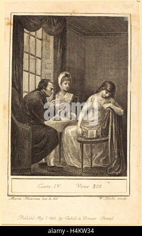 William Blake nach Mary Ann Flaxman, Brite/Britin (1757-1827), Canto IV, Vers 328, 1803, Gravur Stockfoto