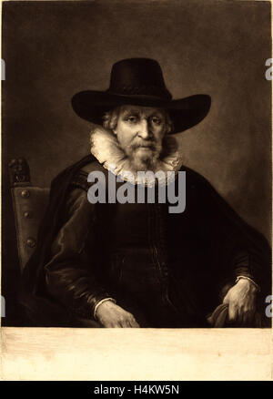 Richard Houston nach Rembrandt van Rijn (Irisch, 1721-1775), der Bürgermeister, c. 1760, Schabkunst auf Bütten Stockfoto