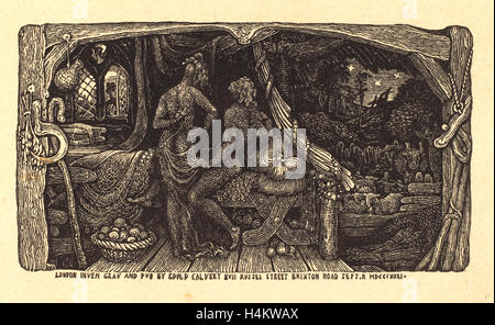 Edward Calvert, Brite/Britin (1799 – 1883), The Chamber Idylle, 1831, Holzstich Stockfoto