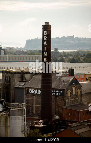 Gesamtansicht der Gehirne Brauerei in Cardiff, Südwales. Stockfoto