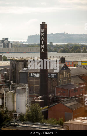 Gesamtansicht der Gehirne Brauerei in Cardiff, Südwales. Stockfoto