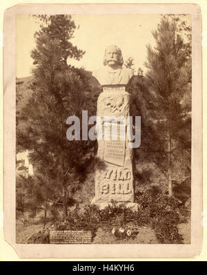 Wild Bills Denkmal. James B. Hickoc [d. h. Hickok], Alias Wild Bill, geboren 27. Mai 1837 an Homer, Ill. von Jack Mccall getötet Stockfoto
