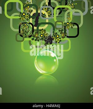 Konzept mit Rechtecken und Kugel. Grunge-Elemente auf Rückseite. Stock Vektor