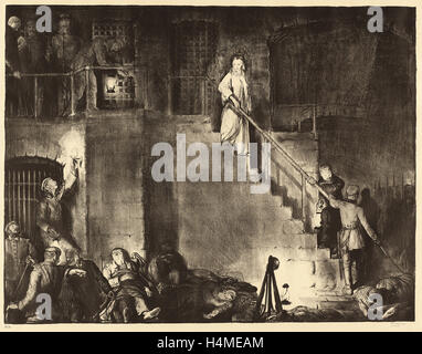 George Bellows, Ermordung von Edith Cavell, American, Lithographie 1882-1925, 1918, Stockfoto