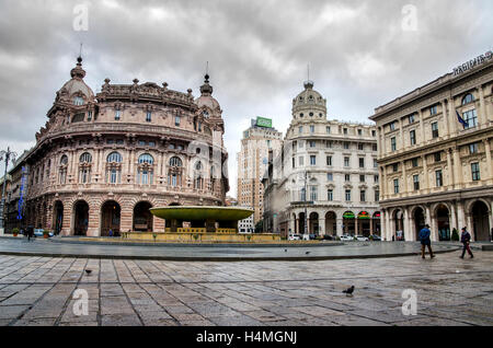 Genua Italien Piazza De Ferrari Genua Ligurien, während der Wintersaison Stockfoto