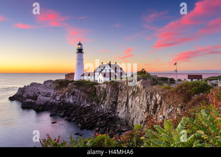 Portland Head Light in Cape Elizabeth, Maine, USA. Stockfoto