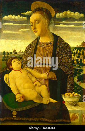 Francesco Benaglio, Italienisch (c. 1432-1492), Madonna mit Kind, späten 1460s, Tempera auf Leinwand übertragen Stockfoto