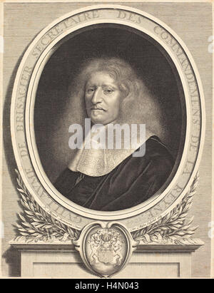 Antoine Masson nach Nicolas Mignard (Französisch, 1636-1700), Guillaume de Brisacier, 1664, Ätzen und Gravur Stockfoto