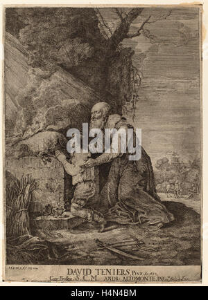 Andreas Altomonte, nach David Teniers der jüngere, Opferung Isaaks, 1699-1780, Stockfoto