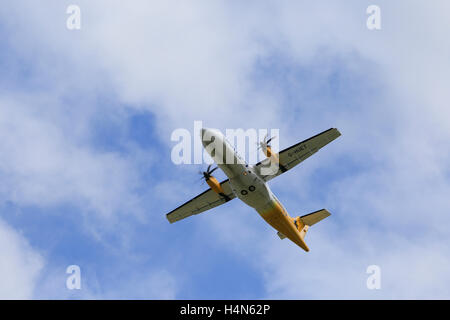 Aurigny Turbo Prop ATR 42-500 Flugzeuge am Flughafen Leeds Bradford Stockfoto