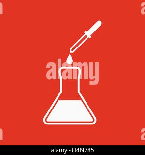 Das Chemie-Symbol. Test und Analyse, Genetik, Labor, Biologie-Symbol. Wohnung Stock Vektor