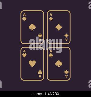 Das Ace-Symbol. Spielkarte Anzug symbol Stock Vektor