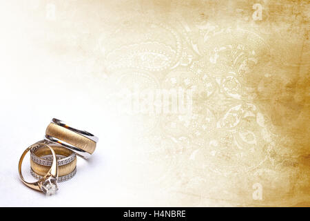 Diamant-Ringe für Hochzeit Stockfoto