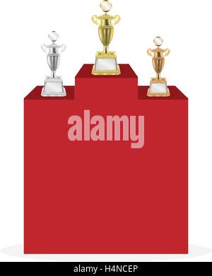 Gold Silber Bronze-Trophäe Stock Vektor