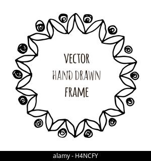 Hand gezeichnet Kranz in Vektor gemacht. Blätter-Girlanden. Romantische Blumen-Design-Elemente. Stock Vektor