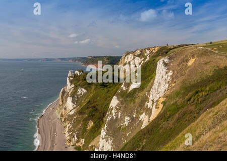 Die riesigen Erdrutsches an Hooken Cliff in der Nähe von Bier Kopf auf den Jurassic Küste von South Devon, England, UK Stockfoto