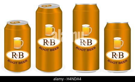 Vektor-Aludosen alkoholfreies Getränk Malzbier Stock Vektor