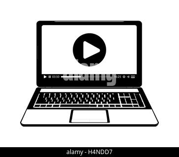 Laptop-live-Stream-logo Stock Vektor