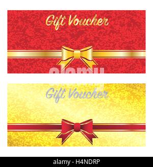 Gold und roten Geschenk-Gutschein-Karte Stock Vektor