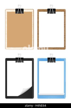 weißes Papier auf einer Zwischenablage-Halter Stock Vektor