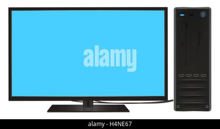 Desktop-PC und monitor Stock Vektor