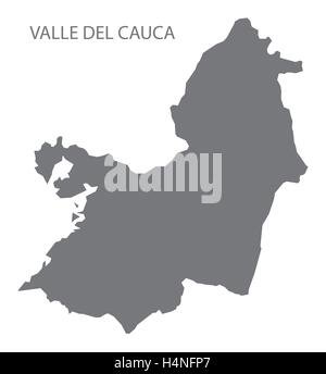 Valle del Cauca Kolumbien Karte in grau Stock Vektor