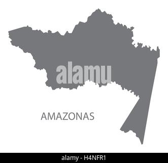 Amazonas Kolumbien Karte in grau Stock Vektor