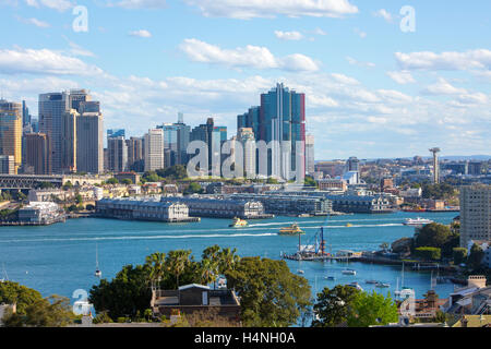 Stadtzentrum von Sydney und Skyline mit Hafen, new-South.Wales, Australien Stockfoto