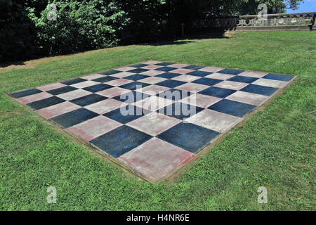 Seite Rasenfläche von Hempstead House auf der Goldküste von Samuel Guggenheim Sands Point Long Island New York Stockfoto