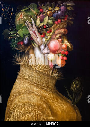 Sommer von Giuseppe Arcimboldo (c.1527-1593), 1563, Öl auf Holz Stockfoto