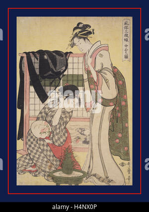 Chûbon nicht Zu, Bild der Mittelschicht, Kitagawa, Utamaro (1753?-1806), Künstler, Erstellungsdatum: ca. 1793, ca.1804. Japanisch Stockfoto