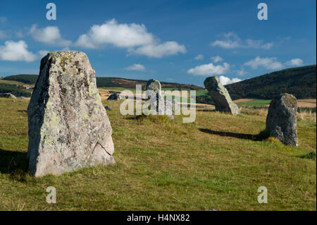 Tomnaverie Steinkreis, Tarland, Aberdeenshire, Schottland. Stockfoto