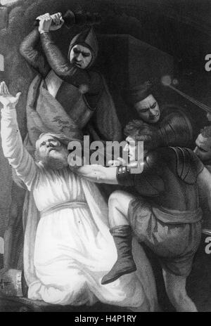 THOMAS ein BECKET (c1119-1170) Erzbischof von Canterbury, ermordet in einem 19. Jahrhundert Gravur Stockfoto